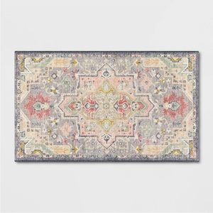 2’3” X 3’9” Washable Zebrina Medallion Persian Style Printed Accent Rug